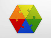 Color Wooden Block Puzzle Hexagon - EKT2801