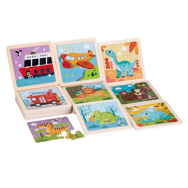 Wooden 9Pcs Puzzle With Frame 1Pc Random Will Be Shipped  - EKT2813