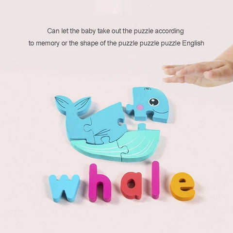 Wooden Jigsaw Puzzle Whale - EKT2823