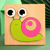 Wooden 6x6 puzzle board printed Snail Children Educational Montessori Toys - EKT2850