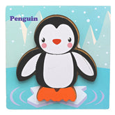 Wooden 6x6 puzzle board printed Penguin Children Educational Montessori Toys - EKT2856