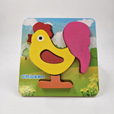Wooden 6x6 puzzle board printed Chicken Children Educational Montessori Toys - EKT2862