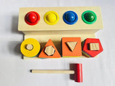 Wooden Shape Sorting & Hammering Toy – Fun Activity for Kids