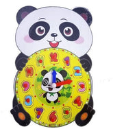 Wooden Teddy Clock Peg Board - EKT2896
