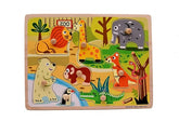 Wooden Peg Board Wild Animals - EKT2898