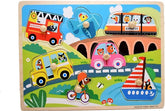 Wooden Peg Board Transport - EKT2899
