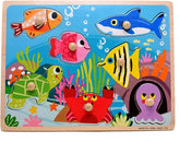 Wooden Peg Board Sea Animals - EKT2901