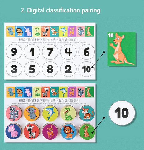 Wooden Four Color Animals Logic Game  - EKT2954