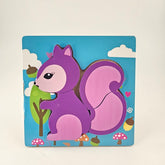Wooden 6X6 Puzzle Purple Squrile - EKT3030