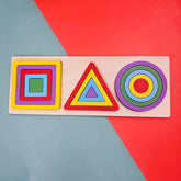 Extrokids Wooden 3 In 1 Geomentric Puzzle Design 2 - EKT3152