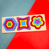 Extrokids Wooden 3 In 1 Geomentric Puzzle Design 3 - EKT3153