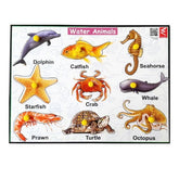 Extrokids Wooden Water Animals learning Educational Knob Tray-12*9 inch - EKW0050