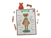Wooden Parts of Body (Girl) Educational Knob Tray - EKW0098