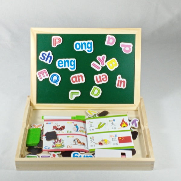 Extrokids Fantastic Wooden Multipurpose Easel Childrens Jigsaw Small Alphabet Puzzle Drawing Board – EKT1951