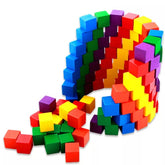 Wooden Colorfull Blocks - Open ended - Stacking , building , color sorting - EKT1076