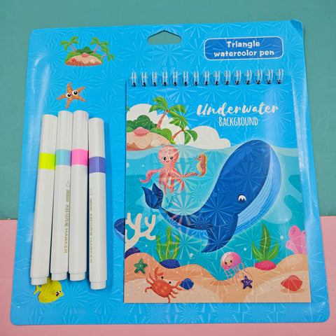 Colour Painting Set 1 Pc Under water animals Theme will be shipped - EKSS0190