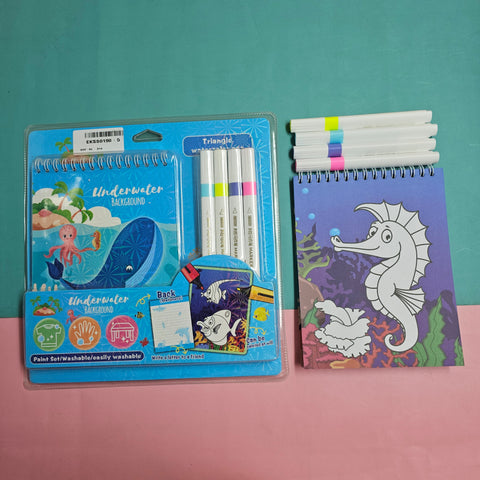 Colour Painting Set 1 Pc Under water animals Theme will be shipped - EKSS0190