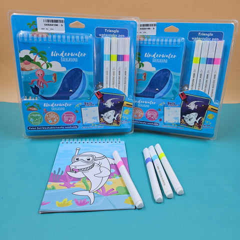 Colour Painting Set 1 Pc Under water animals Theme will be shipped - EKSS0190