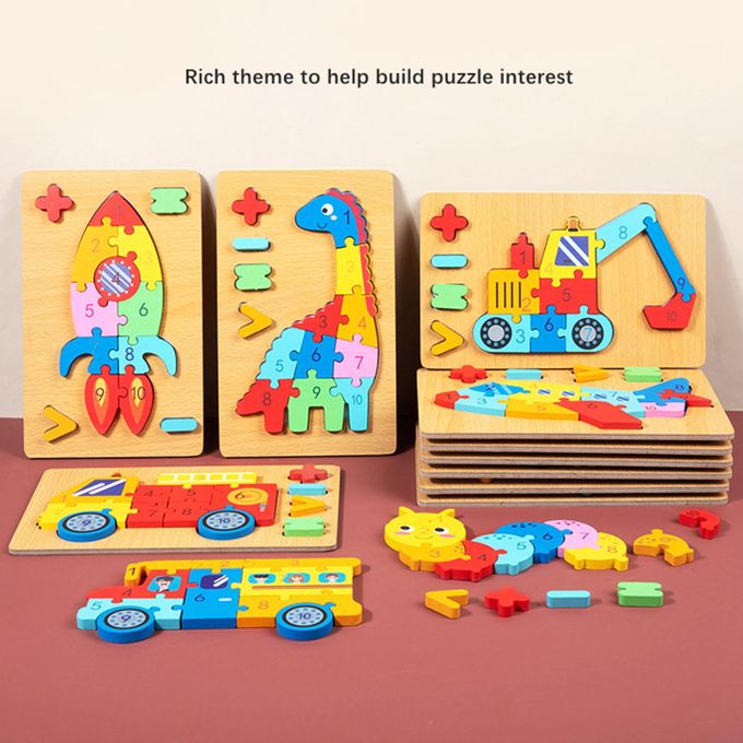 Wooden Jigsaw Puzzle Symbols 1pc random design will be shipped - EKT3047