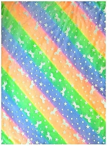 Glow in The Dark Radium Blanket for Kids Super Soft & Warm Glowing Blanket for Toddler All Seasons Baby Blanket Neon Unicorn Theme (50 L x 37 H inch)