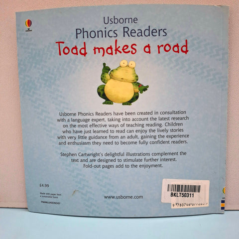 Usborne Phonics Readers Toad Makes A Road - BKLT50311