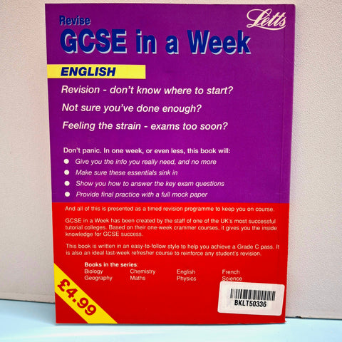 Revise Gcse In A Week - BKLT50336