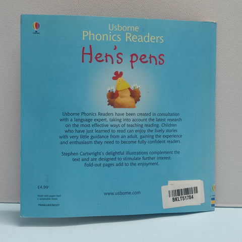 Usborne Phonics Readers Hens'S Pens - BKLT51784