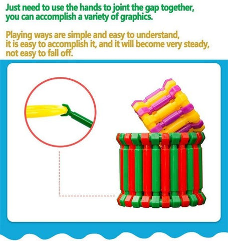 DIY Toys Assembly Colorful Straw Educational Building Smart City Blocks for Kids - EKR0182