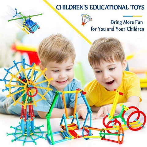 DIY Toys Assembly Colorful Straw Educational Building Smart City Blocks for Kids - EKR0182