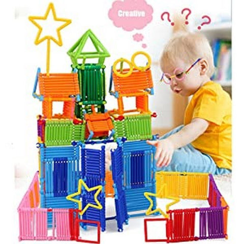 DIY Toys Assembly Colorful Straw Educational Building Smart City Blocks for Kids - EKR0182