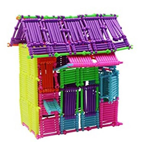 DIY Toys Assembly Colorful Straw Educational Building Smart City Blocks for Kids - EKR0182