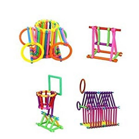 DIY Toys Assembly Colorful Straw Educational Building Smart City Blocks for Kids - EKR0182