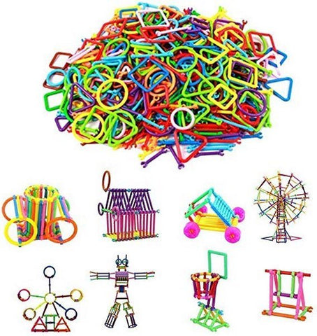 DIY Toys Assembly Colorful Straw Educational Building Smart City Blocks for Kids - EKR0182