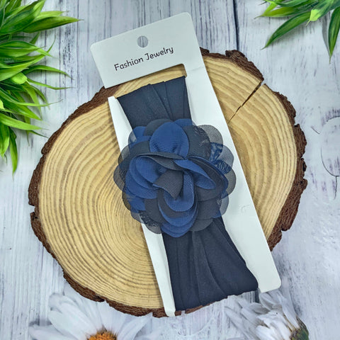 Flower With Double Colour Head Band - Black  - EKAS0105 - 4
