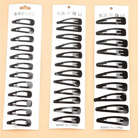 12 In 1 Tic Tack Hair Clip Black Big - EKAS0129