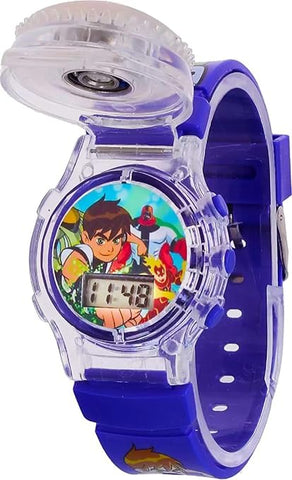Glowing Lights Cartoon Printed Watch For Kids Random Colours - EKAS0177