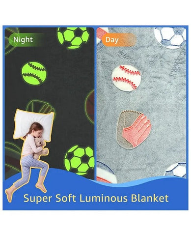 Glow in The Dark Radium Blanket for Kids Super Soft & Warm Glowing Blanket for Toddler All Seasons Baby Blanket