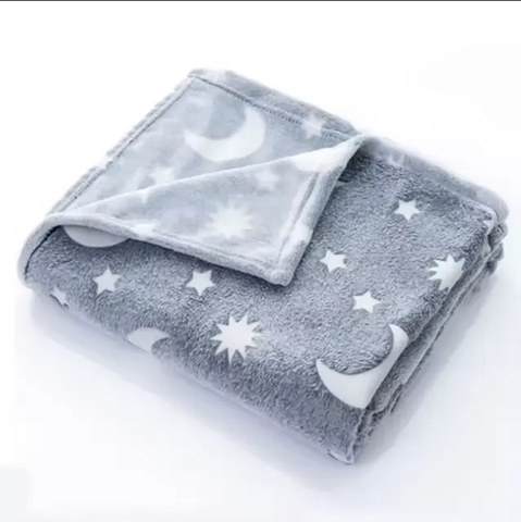 Glow in The Dark Radium Blanket for Kids Super Soft & Warm Glowing Blanket for Toddler All Seasons Baby Blanket Stars Theme (67Inch)