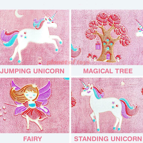 Glow in The Dark Radium Blanket for Kids Super Soft & Warm Glowing Blanket for Toddler All Seasons Baby Blanket Pink Unicorn Theme (50 L x 37 H inch)