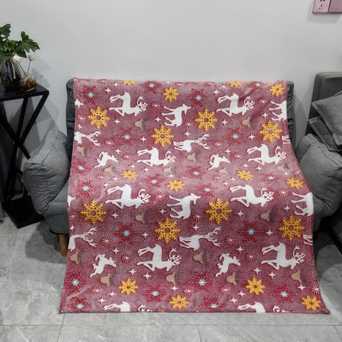 Glow in The Dark Radium Blanket for Kids Super Soft & Warm Glowing Blanket for Toddler All Seasons Baby Blanket Christmas Theme (50Inch)