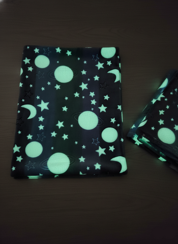 Glow in The Dark Radium Blanket for Kids Super Soft & Warm Glowing Blanket for Toddler All Seasons Baby Blanket Moon and Stars Theme (50 L x 37 H inch)