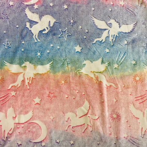 Glow in The Dark Radium Blanket for Kids Super Soft & Warm Glowing Blanket for Toddler All Seasons Baby Blanket Flying Pegasus Horses Theme (50 L x 37 H inch)