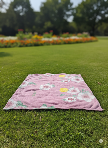 Glow in The Dark Radium Blanket for Kids Super Soft & Warm Glowing Blanket for Toddler All Seasons Baby Pink With a Floral Pattern Theme (50 L x 37 H inch)