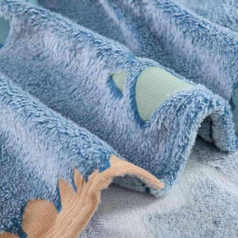 Glow in The Dark Radium Blanket for Kids Super Soft & Warm Glowing Blanket Dino Pattern 2 Theme  (49 L x 59 H )