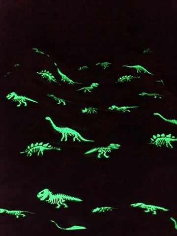 Glow in The Dark Radium Blanket for Kids Super Soft & Warm Glowing Blanket  Dino Xray Pattern Theme  (49 L x 59 H )
