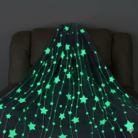 Glow in The Dark Radium Blanket for Kids Super Soft & Warm Glowing Blanket  Stars Pattern 2 Theme  (59 L x 70 H Inch )