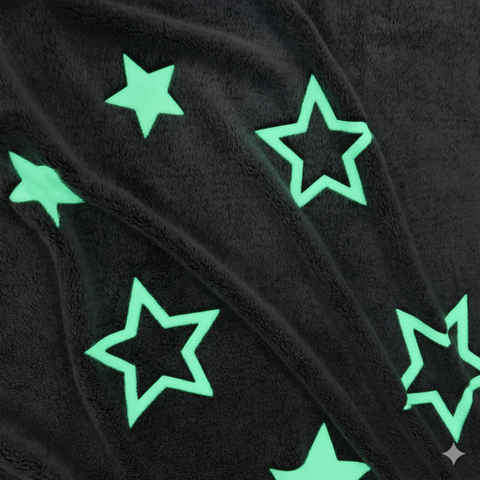 Glow in The Dark Radium Blanket for Kids Super Soft & Warm Glowing Blanket Stars Pattern-3 Theme  (59 L x 70 H Inch )