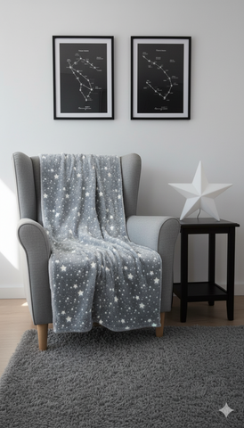 Glow in The Dark Radium Blanket for Kids Super Soft & Warm Glowing Blanket Stars Pattern-4 Theme  (59 L x 70 H Inch )