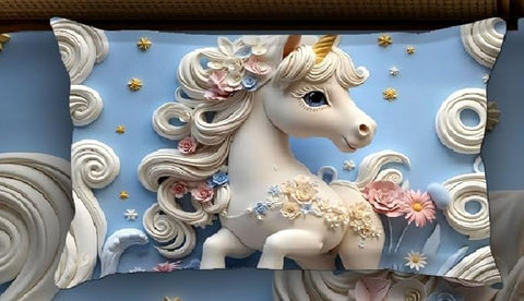 7D Sky Horse Design Bedcover And 2 Pillow Covers (90 X 100 Inch) - EKBB0076