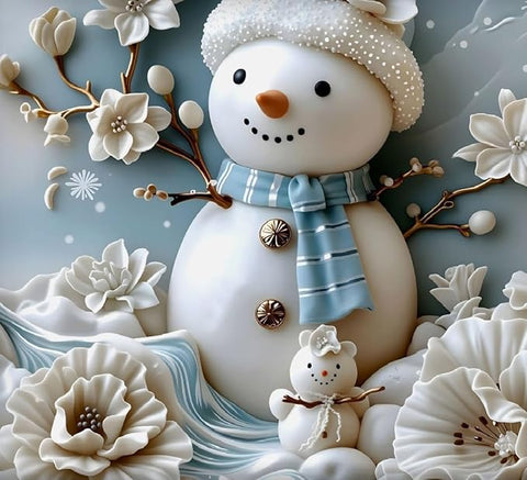 7D Snowman Design Bedcover And 2 Pillow Covers (90 X 100 Inch) - EKBB0079